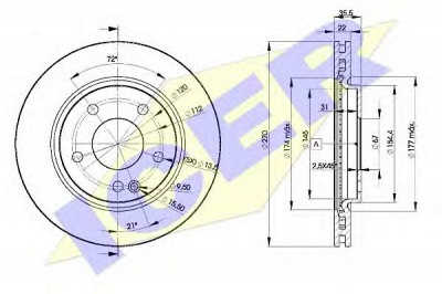 ICER 78bd21122 -  Тормозной диск