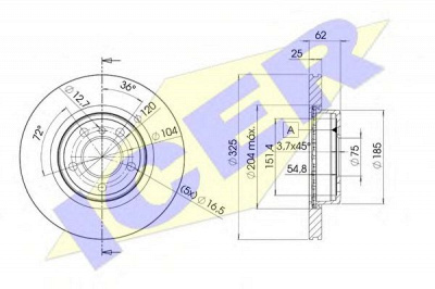 ICER 78bd22172 -  Тормозной диск