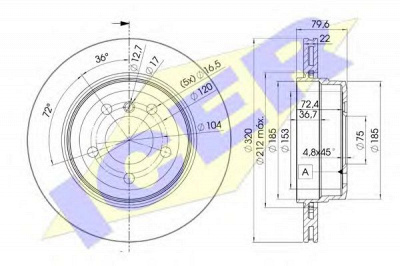 ICER 78bd22182 -  Тормозной диск