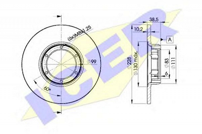 ICER 78bd25002 -  Тормозной диск