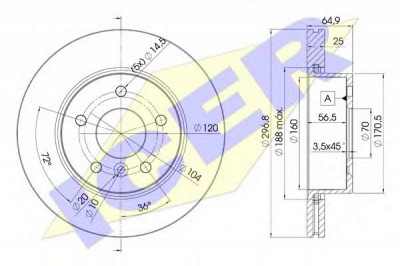 ICER 78bd28172 -  Тормозной диск