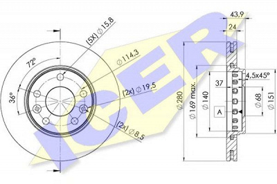 ICER 78bd40222 -  Тормозной диск