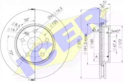 ICER 78bd53872 -  Тормозной диск