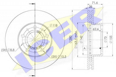 ICER 78bd56222 -  Тормозной диск