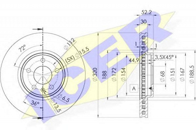 ICER 78bd60762 -  Тормозной диск