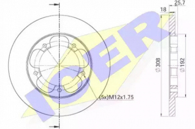 ICER 78bd65462 -  Тормозной диск