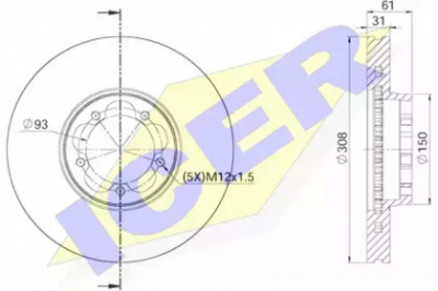 ICER 78bd65481 -  Тормозной диск