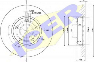 ICER 78bd88012 -  Тормозной диск