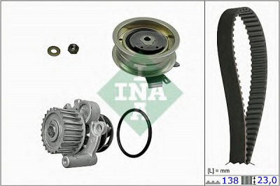 INA 530017130 -  Водяной насос + комплект зубчатого ремня