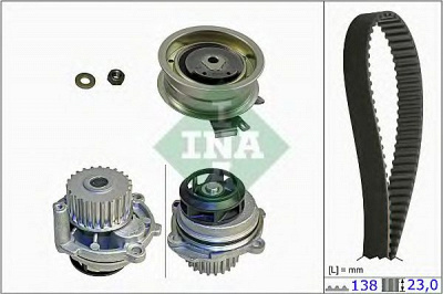 INA 530017131 -  Водяной насос + комплект зубчатого ремня