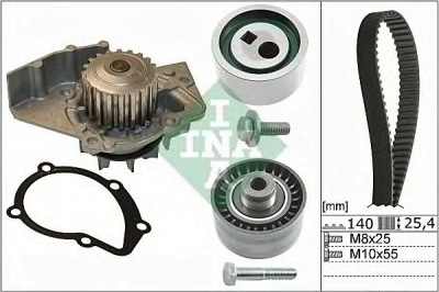 INA 530044030 -  Водяной насос + комплект зубчатого ремня