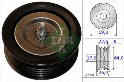 INA 532067110 -  Паразитный / ведущий ролик, поликлиновой ремень
