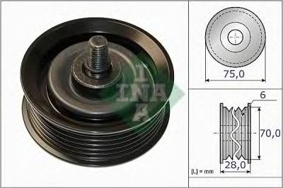 INA 532074410 -  Паразитный / ведущий ролик, поликлиновой ремень