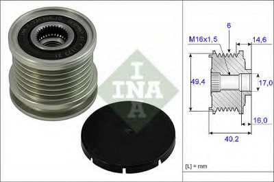 INA 535000110 -  Механизм свободного хода генератора