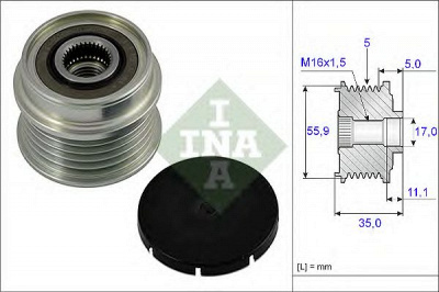 INA 535000510 -  Механизм свободного хода генератора