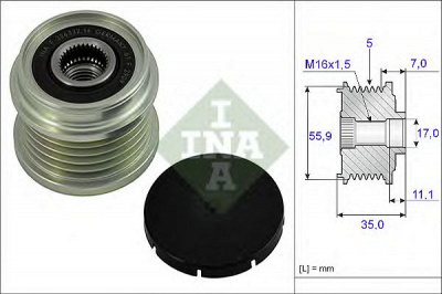 INA 535000810 -  Механизм свободного хода генератора
