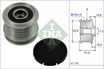 INA 535001010 -  Механизм свободного хода генератора