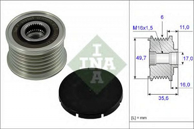 INA 535001610 -  Механизм свободного хода генератора