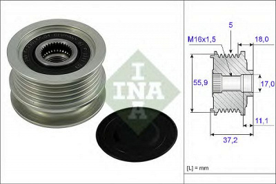 INA 535001810 -  Механизм свободного хода генератора