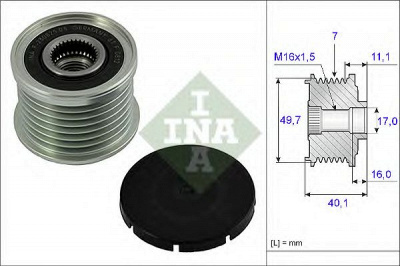 INA 535002110 -  Механизм свободного хода генератора