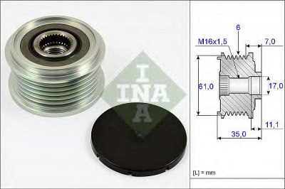 INA 535002210 -  Механизм свободного хода генератора
