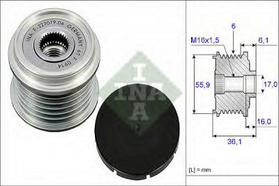 INA 535002610 -  Механизм свободного хода генератора