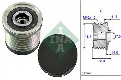 INA 535003010 -  Механизм свободного хода генератора