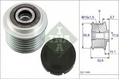 INA 535003210 -  Механизм свободного хода генератора