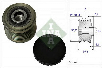 INA 535003710 -  Механизм свободного хода генератора