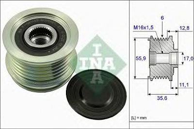INA 535004110 -  Механизм свободного хода генератора