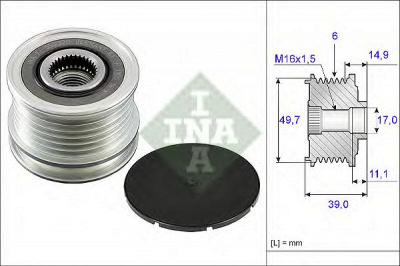 INA 535005010 -  Механизм свободного хода генератора