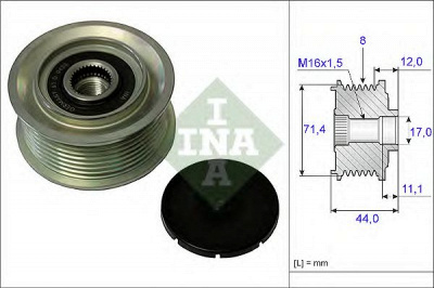 INA 535005510 -  Механизм свободного хода генератора