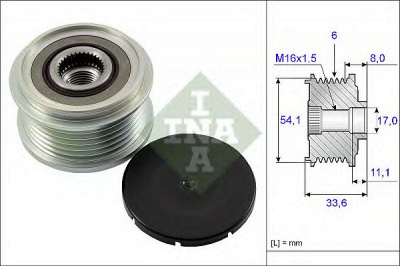INA 535005910 -  Механизм свободного хода генератора