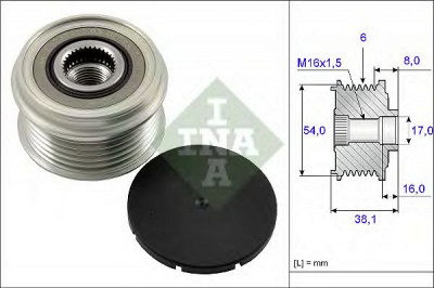 INA 535006310 -  Механизм свободного хода генератора