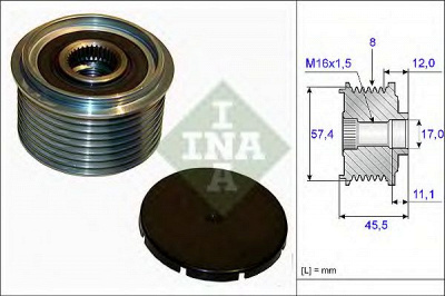 INA 535006910 -  Механизм свободного хода генератора