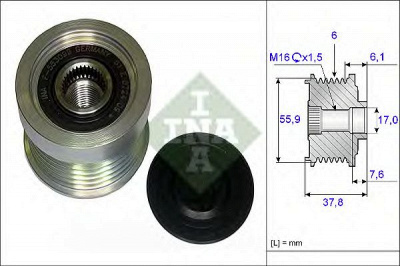 INA 535007210 -  Механизм свободного хода генератора