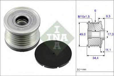 INA 535007510 -  Механизм свободного хода генератора