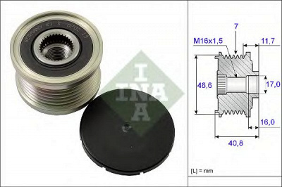 INA 535008010 -  Механизм свободного хода генератора