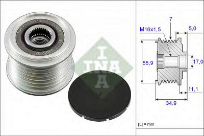 INA 535008310 -  Механизм свободного хода генератора