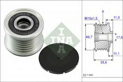 INA 535008610 -  Механизм свободного хода генератора
