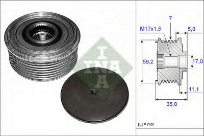 INA 535008710 -  Механизм свободного хода генератора
