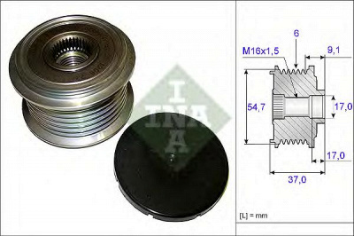 INA 535010010 -  Механизм свободного хода генератора