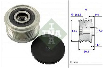 INA 535010310 -  Механизм свободного хода генератора