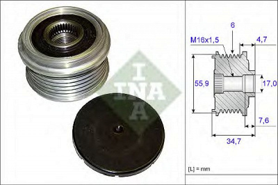 INA 535010610 -  Механизм свободного хода генератора