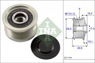 INA 535011210 -  Механизм свободного хода генератора