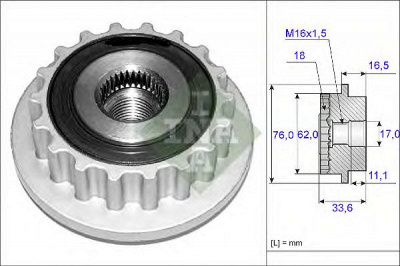 INA 535011810 -  Механизм свободного хода генератора