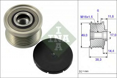INA 535012710 -  Механизм свободного хода генератора