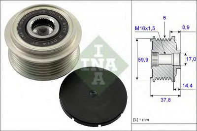 INA 535013510 -  Механизм свободного хода генератора