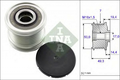 INA 535014010 -  Механизм свободного хода генератора