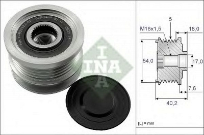 INA 535014310 -  Механизм свободного хода генератора